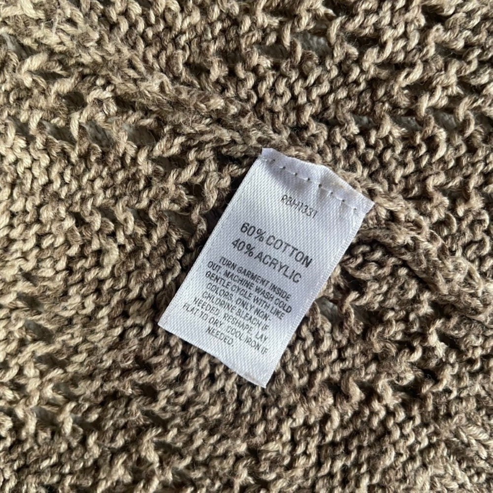 Rubbish Knit‎ Open Front Cardigan Sweater Taupe Brown Lightweight Size Small - Picture 3 of 3